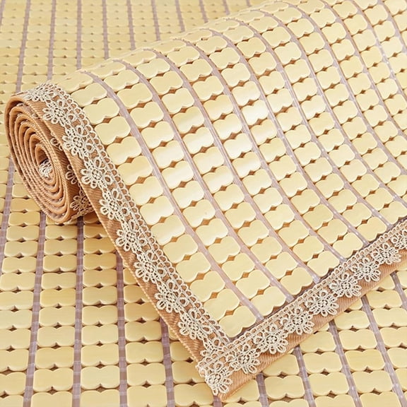 Summer Sleeping Mat,Foldable Summer Bed Mat,arbonised Anti-Slip Mahjong Bamboo Mat,Cooling Sleeping Mat for Twin/Queen Living Room Dormitory,Various Specifications(Natural 45*45cm\18*18")