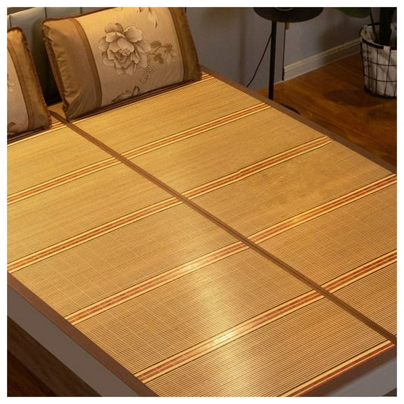 Summer Sleeping Mat Rattan Mat Bed, Foldable Summer Sleeping Mats Cool Bamboo Breathable Refreshing Cooling Sweating Foldable Air Conditioning Mat For Home School Dormitory