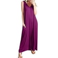 thumbnail image 1 of Summer Sleeveless Jumpsuits for Women,Womens Wide Leg Jumpsuit Plus Size,Sleeveless Jumpsuits for Women Casual Scoop Neck Casual Tank Rompers Loose Wide Leg Stretchy Overalls with Pockets, 1 of 6