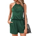 thumbnail image 1 of Summer Sleeveless Lace Patchwork Women Halter Jumpsuit Romper, 1 of 5
