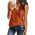 thumbnail image 1 of Summer Sleeveless Solid Color Women Waffle Knit V-Neck Tank Tops Cami Shirt, 1 of 2