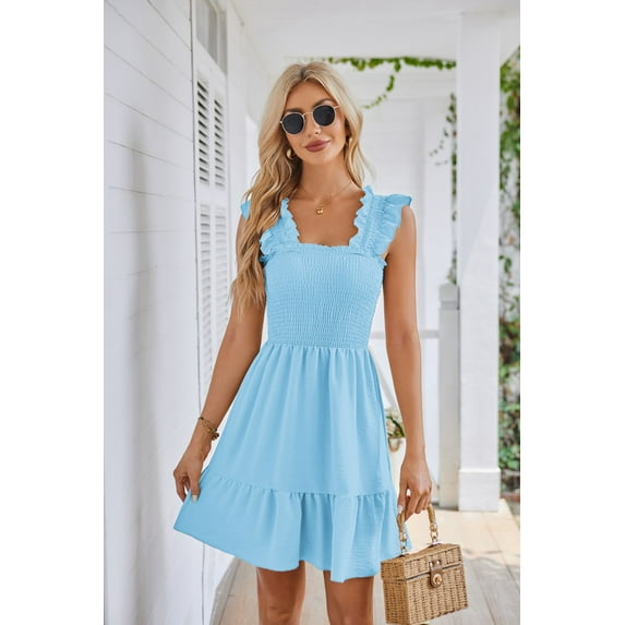 Summer Sleeveless Square Neck Pleated Halter Women Elegant Sexy Ladies Birthday Party Hotsweet Club Clothes