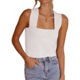 thumbnail image 1 of Summer Sleeveless Square Neck Solid Color Slim Fit Tank Tops, 1 of 6