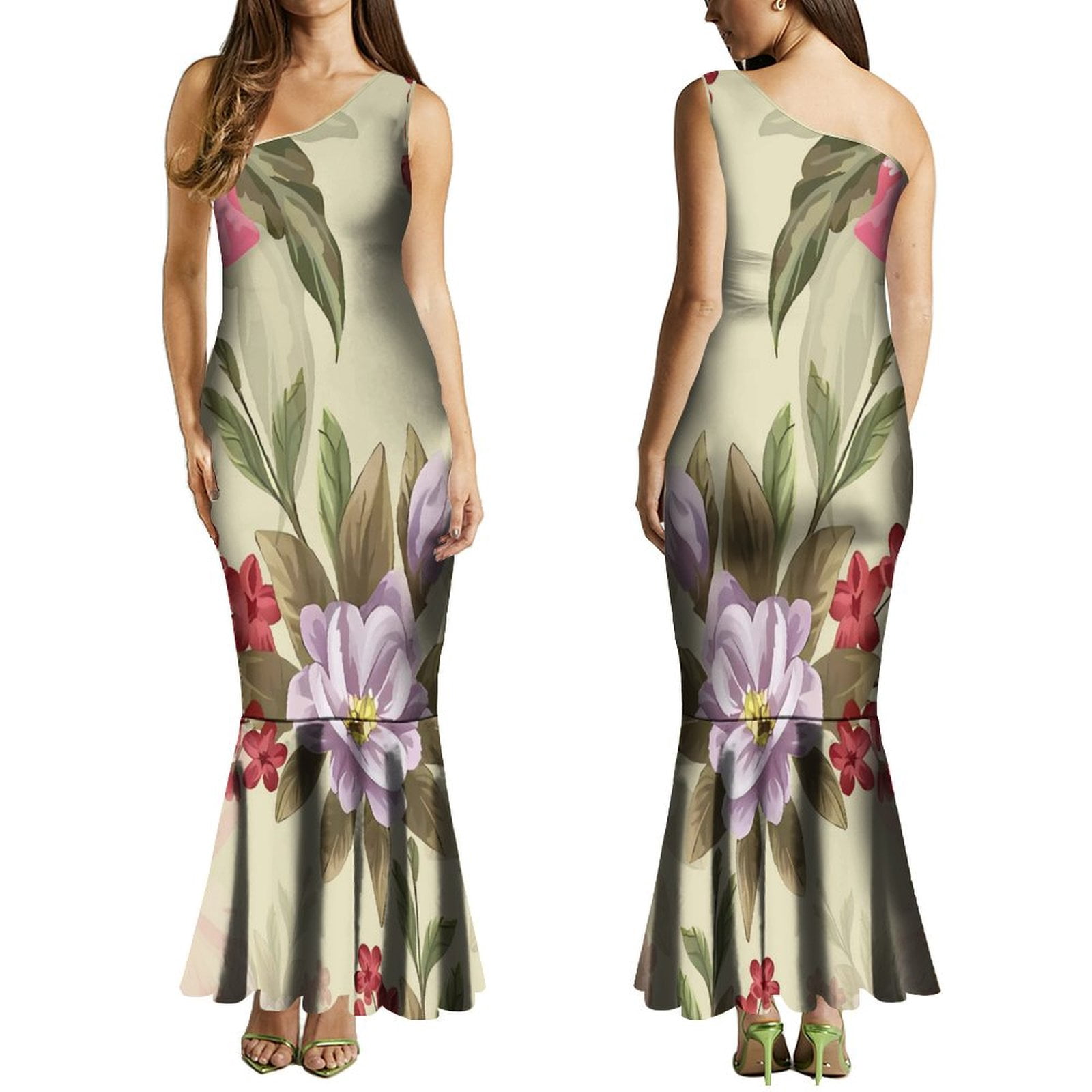 polynesian bridesmaid dresses Waikiki Purple Hawaiian Meaaloha Muumuu Dress with Sleeves