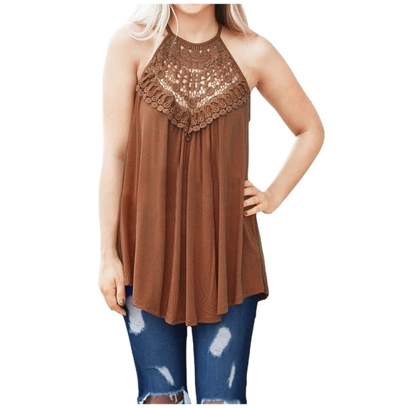 Summer Sleeveless Top For Women Casual Off Shoulder Lace Regular Fit Sling Vest Ladies Soft Beach Tank Tops
