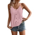 thumbnail image 1 of Summer Sleeveless Tops for Women Casual Spaghetti Strap Camisole Fashion Eyelet Breathable Soft Tank Top,Pinks,L, 1 of 9