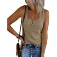 thumbnail image 1 of Summer Sleeveless Women Tank Tops Slim Fit Female Button Vest Shirt, 1 of 3