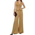 thumbnail image 1 of Summer Sleeveless Women Womens Vest Sets V-neck Vest Blazer & Wide Leg Pants, 1 of 7