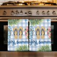 thumbnail image 1 of Summer Slippers Kitchen Towels Set of 4, Tropical Botanical Palm Leaves Blue Plaid Absorbent Dish Towels for Kitchen, Microfiber Hand Towel, Quick Drying Tea Towel for Cleaning Decorative Dishcloths, 1 of 7