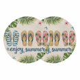 thumbnail image 1 of Summer Slippers Round 13 Inch Placemats Set of 2, Tropical Botanical Palm Leaves Rustic HeatResistant Non Slip Place Mats for Dining Table, Wipeable Braided Kitchen Table Mats for Housewarming, 1 of 9