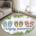 thumbnail image 1 of Summer Slippers Round Area Rug 3Ft Washable Small Circle Rugs for Kitchen Entryway, Tropical Botanical Palm Leaves Non-Slip Carpet Floor Mats Indoor Outdoor Carpet Runner Aesthetic Home Decor, 1 of 8