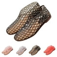 thumbnail image 1 of Bmawag Jelly Flat Sandals for Women Lightweight Round Toe Slip-On Hollow Breathable Jelly Mesh Flats Black 8, 1 of 8