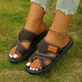 thumbnail image 1 of Summer Slippers for Women Open Toe Slip-On Soft-Soled Sports Slippers Sandals Flip Flops for Women Daily Outdoor Sport Brown 11, 1 of 8