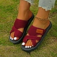 thumbnail image 1 of Summer Slippers for Women Open Toe Slip-On Soft-Soled Sports Slippers Sandals Flip Flops for Women Daily Outdoor Sport Red 8, 1 of 9