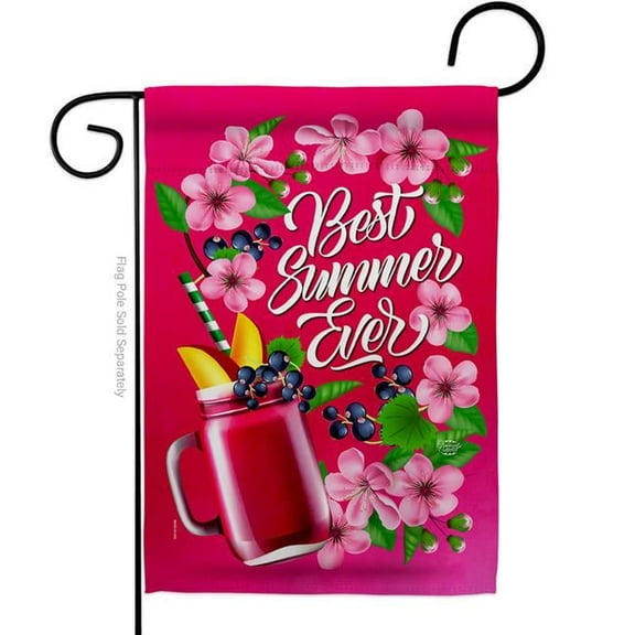 Summer Smoothie Summertime Fun & Sun 13 x 18.5 in. Double-Sided Decorative Vertical Garden Flags for House Decoration Banner Yard Gift