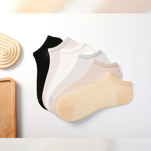 Summer Socks , Bamboo fiber Socks With Mesh , Ultra-thin and breathable Socks , Absorb Perspiration Sock For Women , Size One Size , 6 Pairs