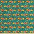 thumbnail image 1 of Ambesonne Summer Fabric by the Yard Upholstery, Apple Tree Fruit Leaves Art, 5 Yards, Turquoise and Multicolor, 1 of 4
