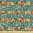 thumbnail image 1 of Summer Sofa Upholstery Fabric by the Yard, Apple Tree Fruit Leaves Branch Spring Growth Rural Yard Agriculture, Decorative Fabric for DIY and Home Accents, Turquoise and Multicolor by Ambesonne, 1 of 5