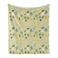 thumbnail image 1 of Summer Soft Flannel Fleece Blanket, Seasonal Travel Vacation Themed Pattern Relaxing and Fun Holiday at an Exotic Beach, Cozy Plush for Indoor and Outdoor Use, 60" x 80", Multicolor, by Ambesonne, 1 of 5