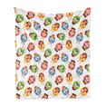 thumbnail image 1 of Summer Soft Flannel Fleece Throw Blanket, Children in the Pool on Life Swimming Summer Season Themed Cartoon Characters, Cozy Plush for Indoor and Outdoor Use, 70" x 90", Multicolor, by Ambesonne, 1 of 5
