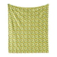 thumbnail image 1 of Summer Soft Flannel Fleece Throw Blanket, Continuous Doodle Style Sunflowers and Pineapples, Cozy Plush for Indoor and Outdoor Use, 50" x 70", Multicolor, by Ambesonne, 1 of 6
