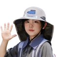 thumbnail image 1 of Summer Solar Powered Cooling Fan Safari Hat with UPF 50+ UV Protection Wide Brim Outdoor Fishing Headwear Dark Gray, 1 of 9