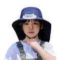 thumbnail image 1 of Summer Solar Powered Cooling Fan Safari Hat with UPF 50+ UV Protection Wide Brim Outdoor Fishing Headwear Navy, 1 of 9