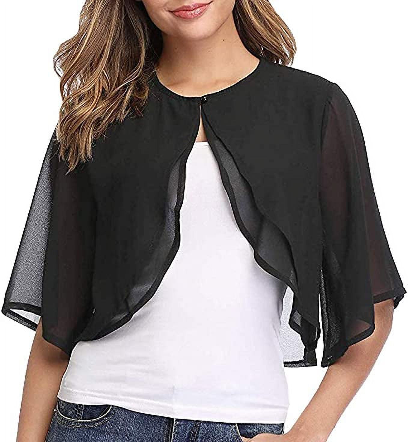 Black half shop sleeve shrug