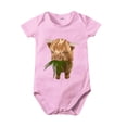 thumbnail image 1 of Summer Solid Color Cartoon Print Of Bull Head Short Sleeved T Shirt Boys And Girls Crawl Clothes Kids,Size 6 Months-12 Months, 1 of 3
