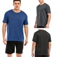 thumbnail image 1 of Summer Solid Color Crew Neck Moisture Wicking Short Sleeve Athletic Performance T-Shirt for Men, 1 of 9