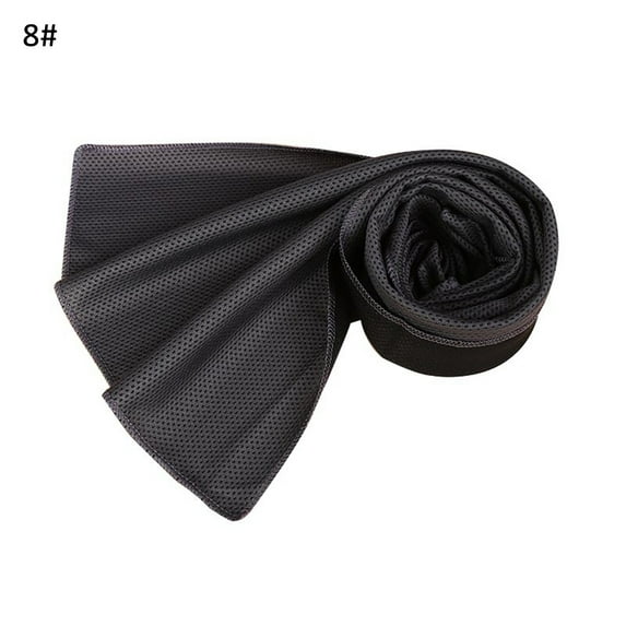 Summer Solid Color Mesh Cooling Towel Sports Running Jogging Outdoor Gym Cooler-Dark Grey