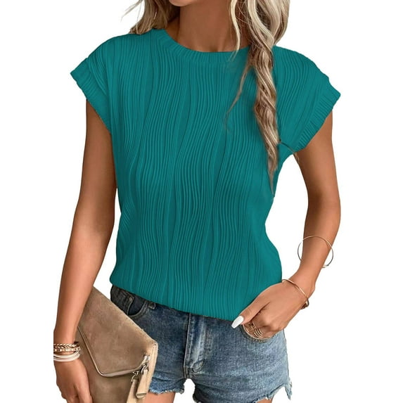 Summer Solid Color Round Neck Loose Short Sleeve Women's T-Shirt Top