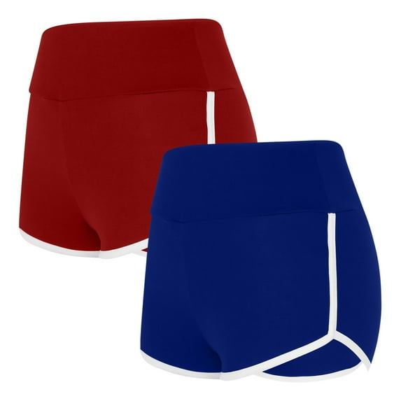 Summer Solid Color Shorts For Women Casual Loose Comfy Elastic Waist Yoga Athletic Short Pants Trendy Beach Shorts Blue qILAKOG Size XL