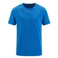 thumbnail image 1 of Summer Solid Color Tops T-shirts for Men Cotton Mens Tops Lightweight Moisture Wicking Shirt with Crew Neck Short Sleeves Athletic Tops Gym Training Workout Yoga Shirts, 1 of 5
