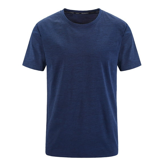 Summer Solid Color Tops T-shirts for Men Cotton Mens Tops Lightweight Moisture Wicking Shirt with Crew Neck Short Sleeves Athletic Tops Gym Training Workout Yoga Shirts