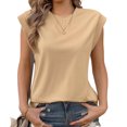 thumbnail image 1 of Summer Solid Color Women Cap Sleeve Casual Tank Tops Shirt, 1 of 6