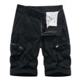 thumbnail image 1 of Summer Solid Color Zipper Casual Pocket Cargo Quarter Shorts, 1 of 4