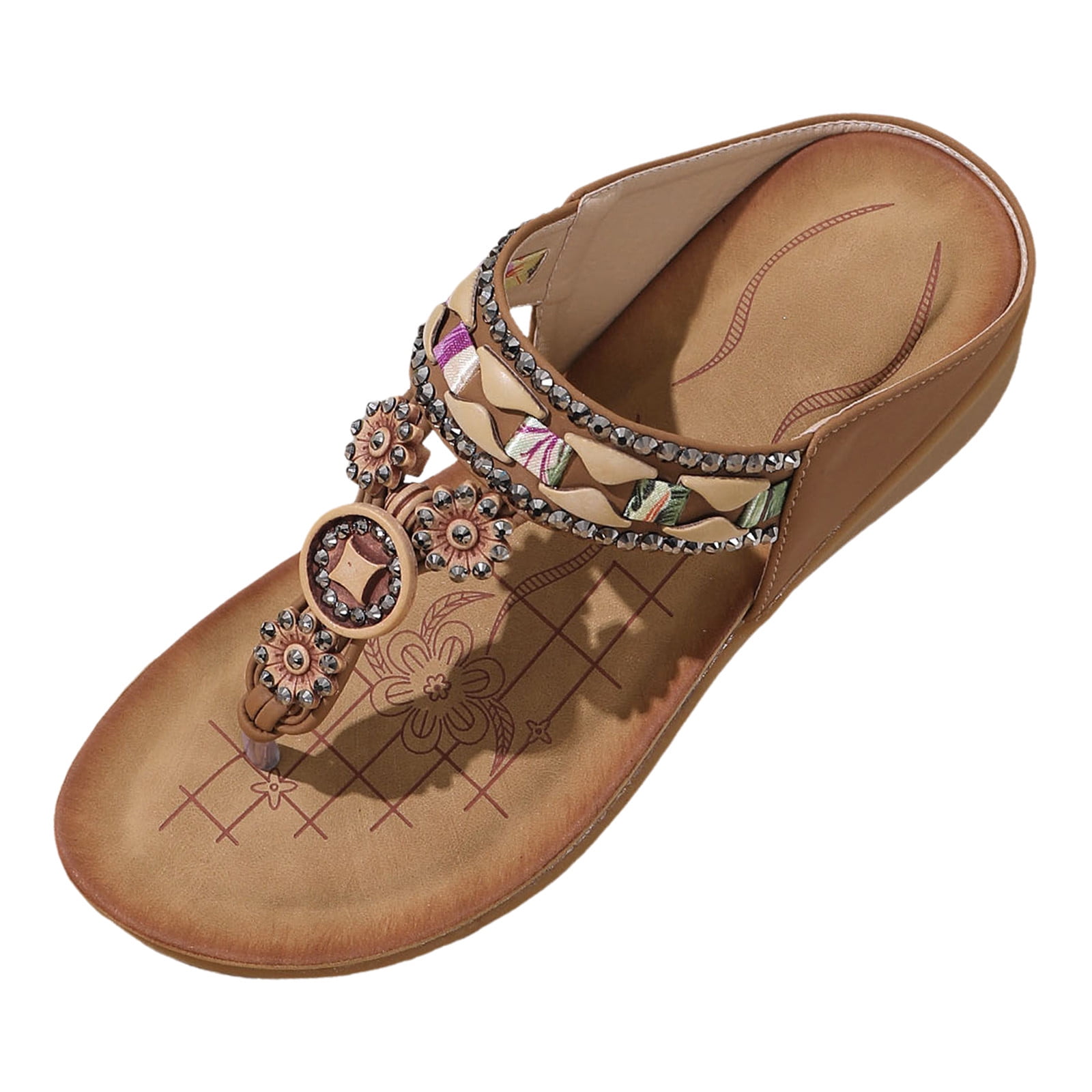 Summer Spring Flat Sandals for Women 2024 Vintage Trendy Boho Comfort
