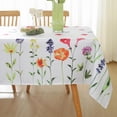 thumbnail image 1 of Summer Spring Tablecloth Rectangle 60x120 Inch, Butterfly Flower Waterproof Polyester Table Cloth,Purple Blue Floral Spill Proof Stain Resistant Fabric Table Cover for Outdoor Picnic Dinning, 1 of 6
