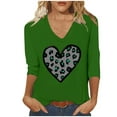 thumbnail image 1 of Summer Spring Tops for Women Fashion St. Patrick's Day Printed 3/4 Sleeve Tops V-Neck Tops Blouse Casual Blouse Green XXXXL, 1 of 6