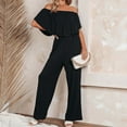 thumbnail image 1 of Summer And Spring Women's One Line Shoulder Fashion Temperament Off The Shoulder Jumpsuit Jean Jumpsuits And Rompers Long Sleeve Rompers Juniors Sequins Romper Short Jumpsuits for Women Body Suit Cute, 1 of 4