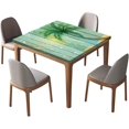 thumbnail image 1 of Summer Square Fitted Polyester Tablecloth, Wood Grain & Tree Elastic Edge Home Decor Table Cover, Stain Resistant Washable Fabric Tablecloths For Family Picnic BBQ Use, Fit For 36" x 36" Square Table, 1 of 6