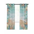 thumbnail image 1 of Summer Starfish Coral Blackout Curtains for Bedroom Living Room, Watercolor Seaweed Ocean Beach 96 In Long Thermal Insulated Room Darkening Drapes Grommet Window Treatments, 52 x 96 In, 1 of 9