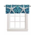 thumbnail image 1 of Summer Starfish Kitchen Valances for Windows Farmhouse Linen Window Valance Curtain for Living Room Window Treatment Coastal Ocean Watercolor Valance Rod Pocket Topper Drape, 42 x 18 Inch, 1 of 6