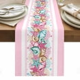 thumbnail image 1 of Summer Starfish Pink Table Runner - 70 Inch Long, Kitchen Dining Table Runner Dresser Scarves, Beach Coral Conch Coastal Farmhouse Decor for Coffee Tables Wedding Party Banquet, 1 of 8