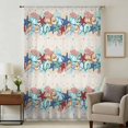 thumbnail image 1 of Summer Starfish Sheer Curtains 96 Inches Long, Blue Conch Coral Ocean Retro Beige Light Filering Curtains, Privacy Drapes Simi Floor to Veiling Curtain for Living Room Bedroom Large Window Treatment, 1 of 9