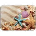 thumbnail image 1 of Summer Starfish Shells Dish Drying Mat Tropical Sandy Beach Dry Pad Bottle Dryer Rack Kitchen Decor absorbent Easy Clean Drainer Mats for Kitchen Counter Sinks 18"x24", 1 of 6