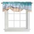thumbnail image 1 of Summer Starfish Tie Up Window Valance Coastal Beach Ocean Nautical Tie-up Valance for Kitchen Windows Adjustable Small Curtain Balloon Shades for Kitchen Bathroom Cafe 54x18inch, 1 of 9