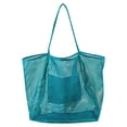 thumbnail image 1 of Summer Storage Supplies Mesh Beach Bag - Lightweight & Foldable Large Organizer Pouch, Reusable Beach Tote Storage Bag for Family Beach Pool Gym Travel Accessories (Mint Green), 1 of 9