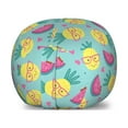 thumbnail image 1 of Summer Storage Toy Bag Chair, Nerd Pineapple Faces Along Smart Girly Smiling Watermelons Exotic Friend, Stuffed Animal Organizer Washable Bag, Small Size, Pink Mustard Turquoise, by Ambesonne, 1 of 3